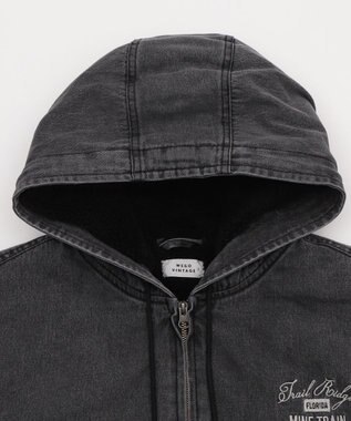 WEGO 【ユニセックス着用ITEM/MLサイズ展開】ワーカーズボアフードブルゾン デニムブラックソノタ