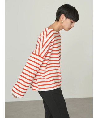 AMERICAN HOLIC ボートネックボーダープルオーバー Red