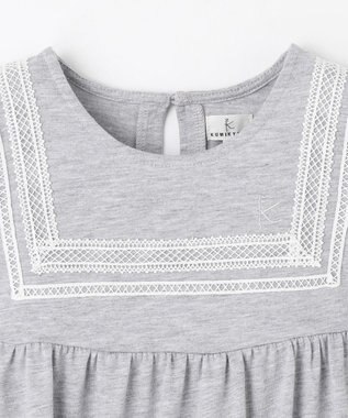 組曲 KIDS 【UVカット】【110-140㎝】セーラーレース ワンピース グレー