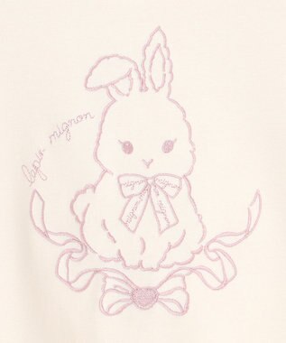 ANY KIDS アニマル刺繍 裏シャギー トレーナー エクリュ×ウサギ