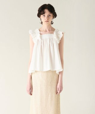 GRACE CONTINENTAL ショルダーフリルトップ ホワイト