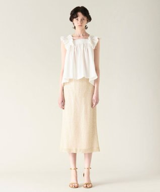 GRACE CONTINENTAL ショルダーフリルトップ ホワイト