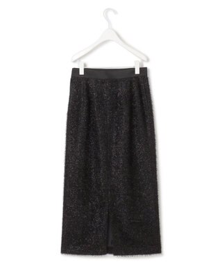 ICB L ルレックスヘアリージャカード ナロースカート ブラック系