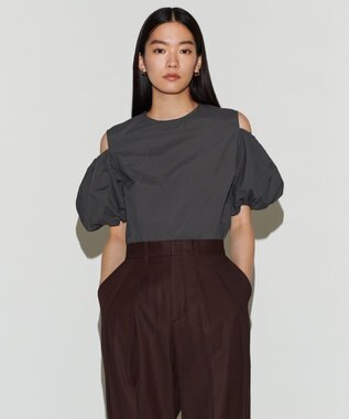 NAVE 【Nave　撥水機能・UVカット・透湿・接触冷感】ナイロンワッシャー ブラウス グレー系