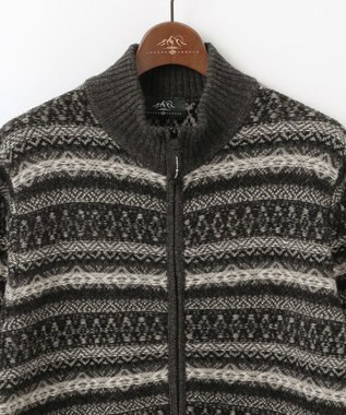 JOSEPH ABBOUD MOUNTAIN 【軽量/ソフト】ラム×モールジャカード ニットブルゾン グレー系7