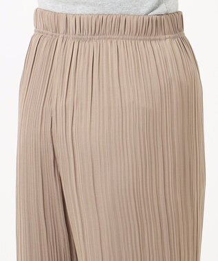 SHARE PARK LADIES 【洗える】アンティークサテンプリーツパンツ ダークブラウン系