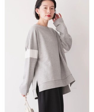 AMERICAN HOLIC 異素材ショルダー切り替えスウェット2 Light Gray Mixture