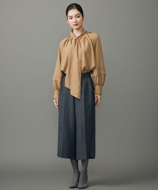 自由区 【カタログ掲載】ソフトスパンビエラボウタイ ブラウス ブラウン