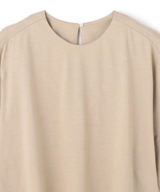 BEIGE， 【洗える】DUOMO / コットンスリットスリーブトップス Taupe