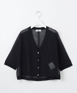J.PRESS LADIES 【WEB限定カラーあり・洗える】SHEER LIGHT KNIT Vネック カーディガン ネイビー系