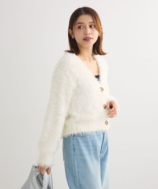 Green Parks ・Ｐｅｔｉｔ　Ｆｌｅｕｒ　シャギーニットカーディガン Off White