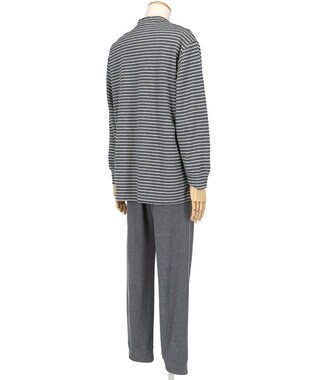 ワコール／睡眠科学 メンズ パジャマ 長袖 長ズボン ルームウェア 吸湿発熱性(本体) レディースパジャマあり(YDW463) 上下セット かぶりタイプ YGW464 睡眠科学／ワコール グレー
