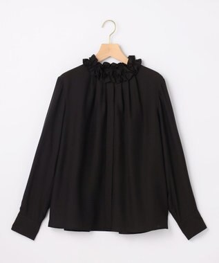 組曲 S 【加藤ローサさん着用】アンティークオーガンフリル ブラウス ブラック系