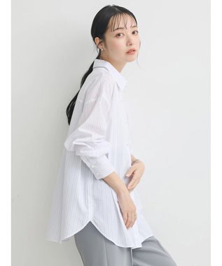 earth music&ecology パールボタンオーバーシャツ Ivory