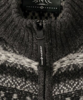 JOSEPH ABBOUD MOUNTAIN 【軽量/ソフト】ラム×モールジャカード ニットブルゾン グレー系7