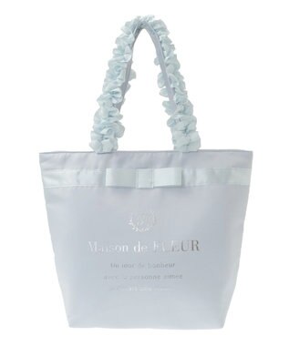 Maison de FLEUR ブランドロゴフリルハンドルトートMバッグ Light Blue