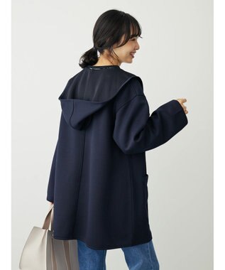 Green Parks ポンチフード付きカットカーディガン Dark Navy