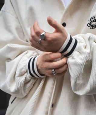 WEGO ヴィンテージコーデュロイスタジャン ホワイトその他