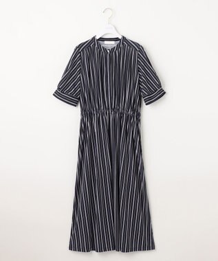 ANY SIS 【接触冷感・吸水速乾・UVケア】エアリードレープスムース ワンピース ネイビーストライプ