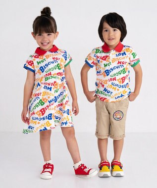 MIKI HOUSE HOT BISCUITS 【80-120cm】 カラフルロゴ ポロシャツ マルチカラー