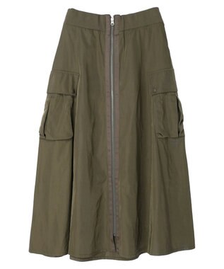 Green Parks ・ＳＵＧＡＲ　ＳＰＯＯＮ　ミリタリーフレアスカート Khaki