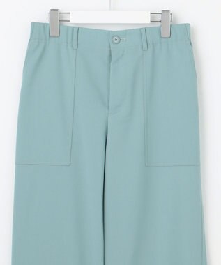 自由区 L 【洗える】ストレッチライトツイルベイカー パンツ ライトブルー