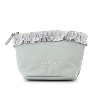 TOCCA 【撥水】FRILL GARLAND NYLON POUCH ポーチ スカイブルー系