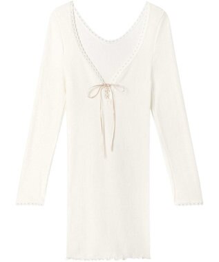 AMPHI あったかインナー 薄手 リブ素材 ９分袖 長袖 UWF360 アンフィ／ワコール アイボリー