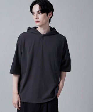 WEGO ジオメトリックブロックフードT(S) ダークグレー