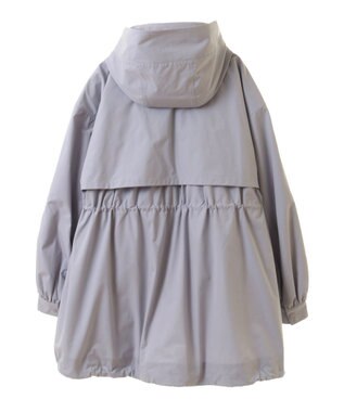 earth music&ecology ドロストミドル丈パーカー グレイッシュブルー