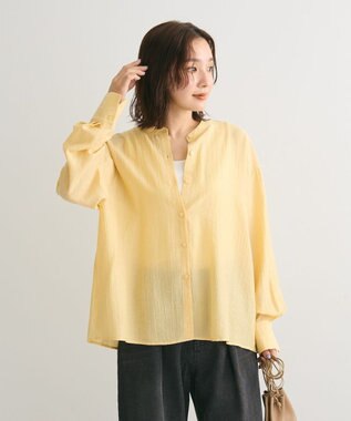 Green Parks バックシャンバンドカラーシャツ Yellow