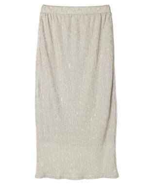Green Parks シャイニープリーツナロースカート Silver