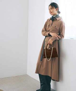 TOPKAPI 【TREASURE TOPKAPI】クロコ エナメル 2way ハンドバッグ ブラウン