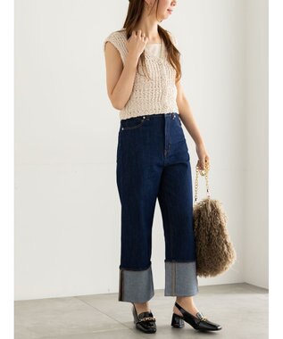 Te chichi スラブヤーンニットベスト ライトベージュ