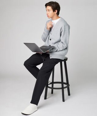 UNFILO MENS MOVE TEX Vネックカーディガン グレー系