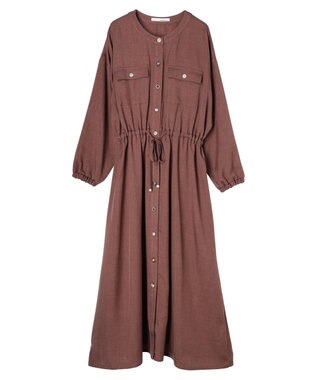 Green Parks ・ＥＬＥＮＣＡＲＥ　ＤＵＥ　イロイロ釦ドロストワンピース Brown