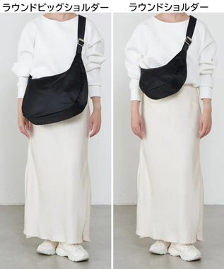 russet ラウンドビッグショルダーバッグ(CE-1292) Black2（シルバー金具）