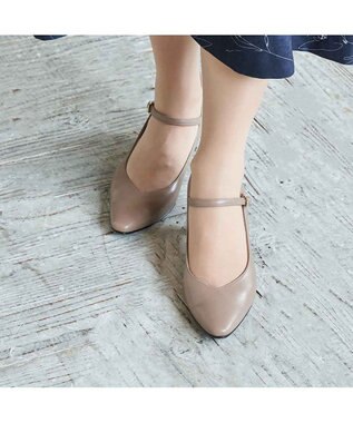 Riz raffinee <Riz raffinee>Vカットアンクルストラップパンプス ダークベージュ