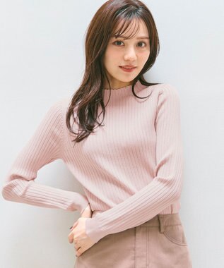 Feroux 【洗える】ロゴリブ プルオーバー ニット