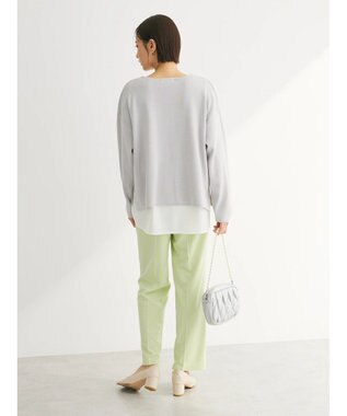 Green Parks らくスレストレートパンツ Lime Green