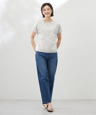 J.PRESS LADIES 【洗える】BASIC STRETCH DENIM ボーイフィット パンツ ユーズド系