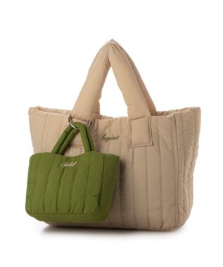 UNBILLION 【テレビ ドラマ着用アイテム】カシュカシュ cachecache / 親子キルティング刺繍トートバッグ ベージュ