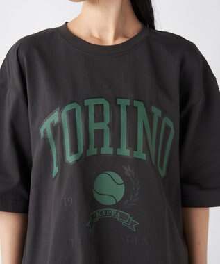 OP／FILA 【Kappa】ルーズフィット テニスグラフィックTシャツ ブラック