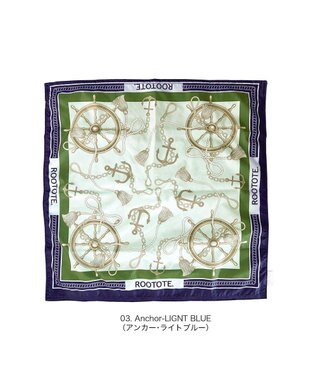 ROOTOTE 3664【エコバッグになるチャームトート】LT.トール.スカーフ-A 03：アンカー・ライトブルー