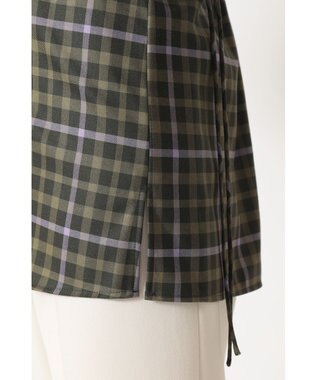 DAKS チェック ドローストリングオーバーシャツ グリーン