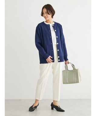 Green Parks かるい クルーネックカーディガン Navy