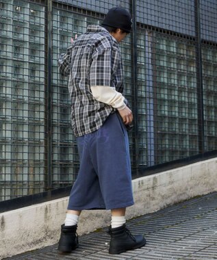 WEGO 【ユニセックス着用ITEM】ピグメントグラフィックショーツ ネイビー