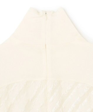 BEIGE， 【洗える】BANKSIA / ニットコンビカットジャカードブラウス Meringue