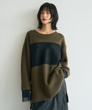 YECCA VECCA 袖レイヤードソフトニット