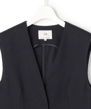 23区 【先行予約】アイアスマットストレッチ ノーカラージレ ネイビー系